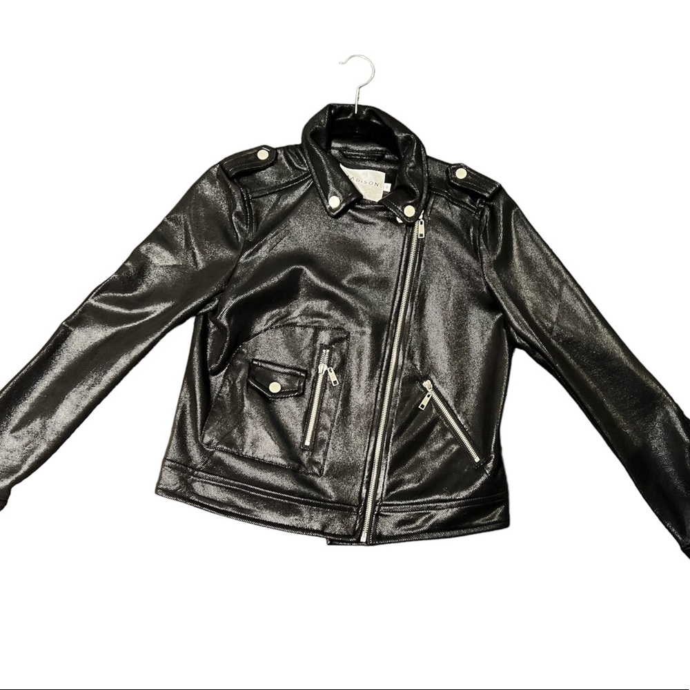 Metallic Black Moto Jacket